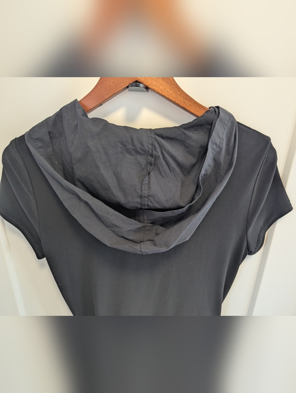 Joseph ribkoff asymmetric dress with hood two tone material - Picture 6 of 7